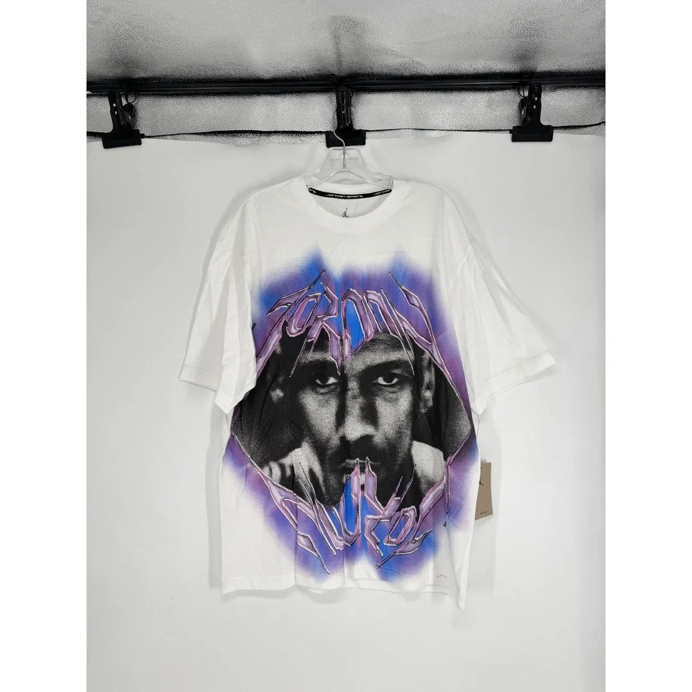 Michael Jordan Tee T Shirt Large Dri Fit Graphic Short Sleeve AOP All Over Print